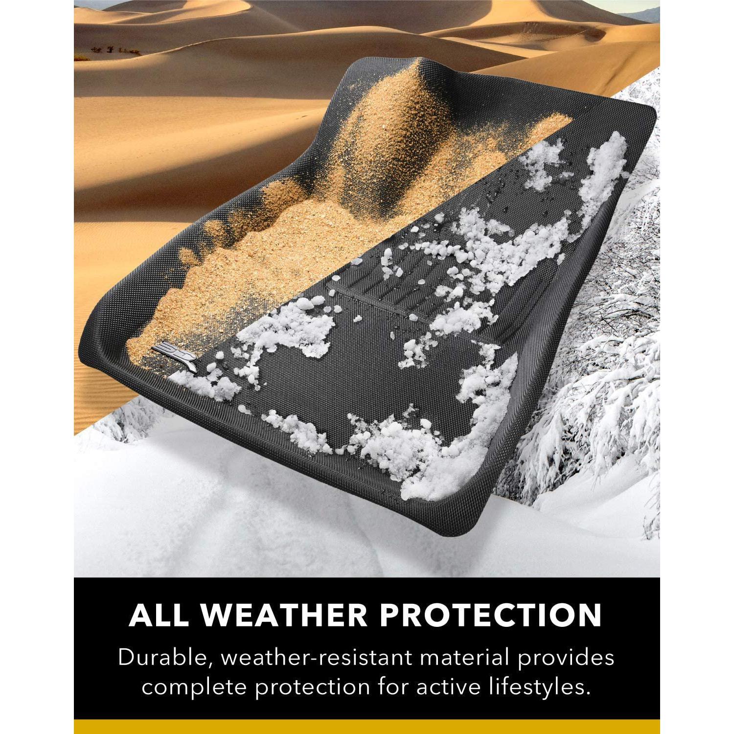 3D MAXpider All-Weather Floor Mats for Tesla Model Y 7-Seat 2021-2022 Custom Fit Floor Liners, Kagu Series (1st, 2nd & 3rd Row, Black)-SR1 Performance