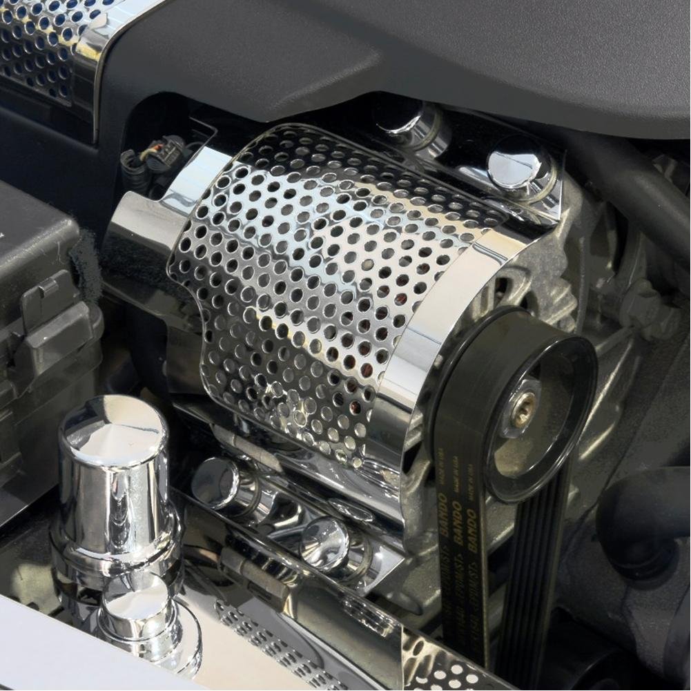 Corvette Alternator Cover - Perforated Stainless Steel : 2009-2013 ZR1-SR1 Performance
