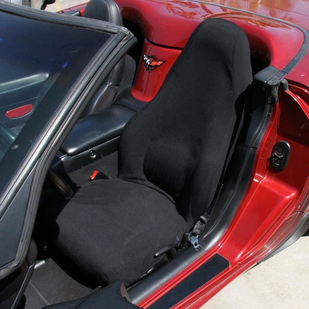1997-2004 C5 & Z06 Corvette Stretch Satin Seat Covers - Black-SR1 Performance