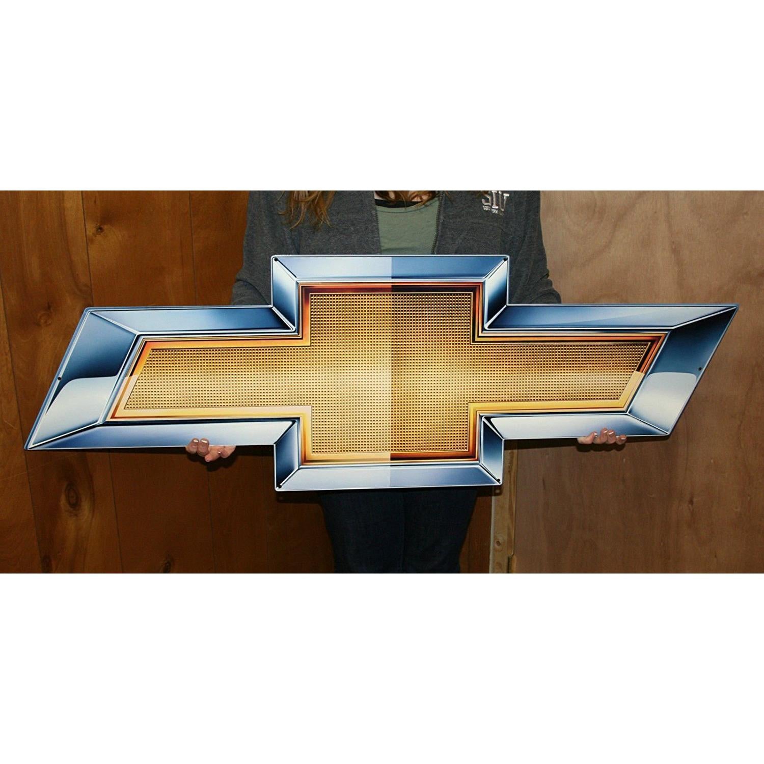 Camaro Bowtie Supersized Metal Sign 50" x 14"-SR1 Performance