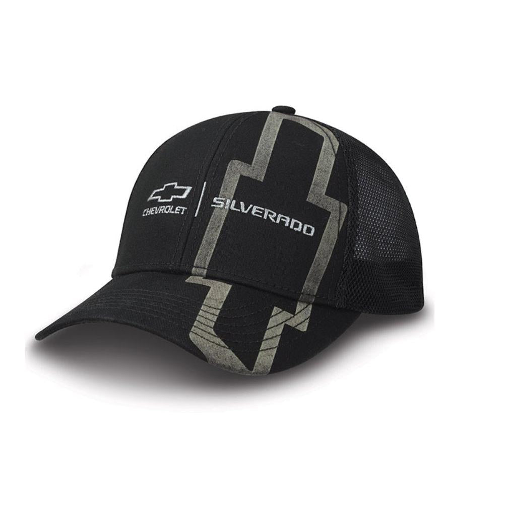 Chevy Silverado Black Twill & Mesh Hat-SR1 Performance