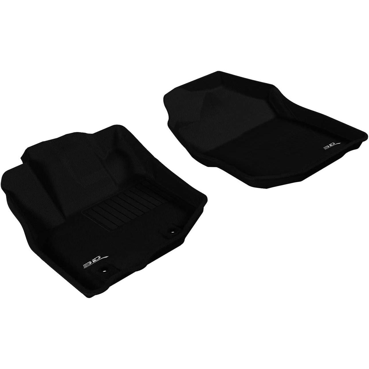 2009-2013 Honda Fit 3D MAZpider Custom Fit Floor Mats Kagu Rubber - Black-SR1 Performance
