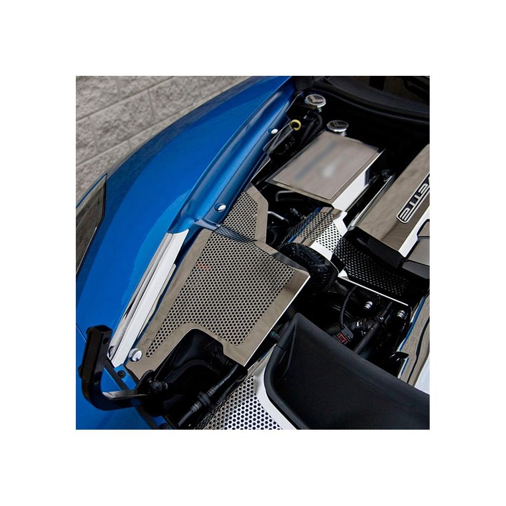 C7 Corvette Stingray Inner Fender Covers Perforated Polished 3Pc-SR1 Performance