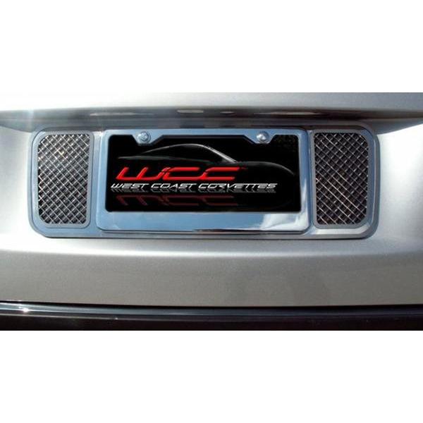C6 Corvette License Plate Frame - Laser Mesh Stainless Steel-SR1 Performance