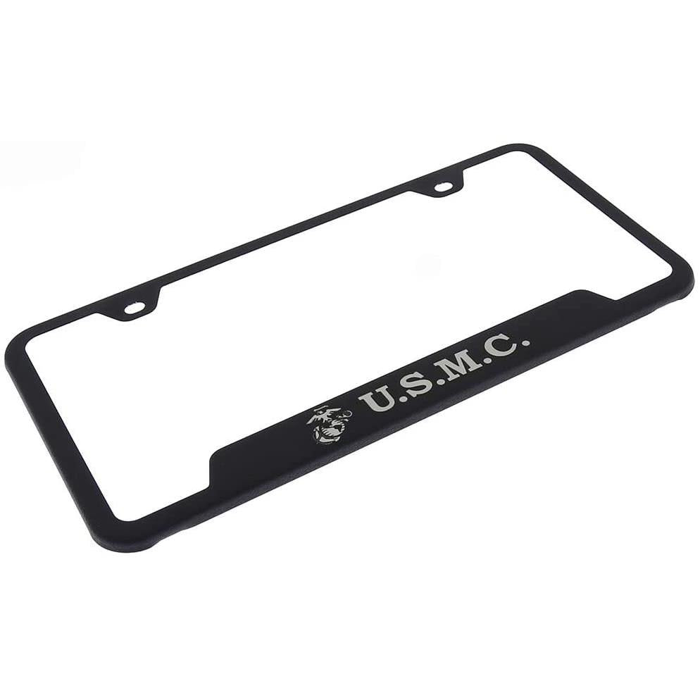 U.S. Marine Corps Laser Etched License Plate Frame - Rugged Black-SR1 Performance