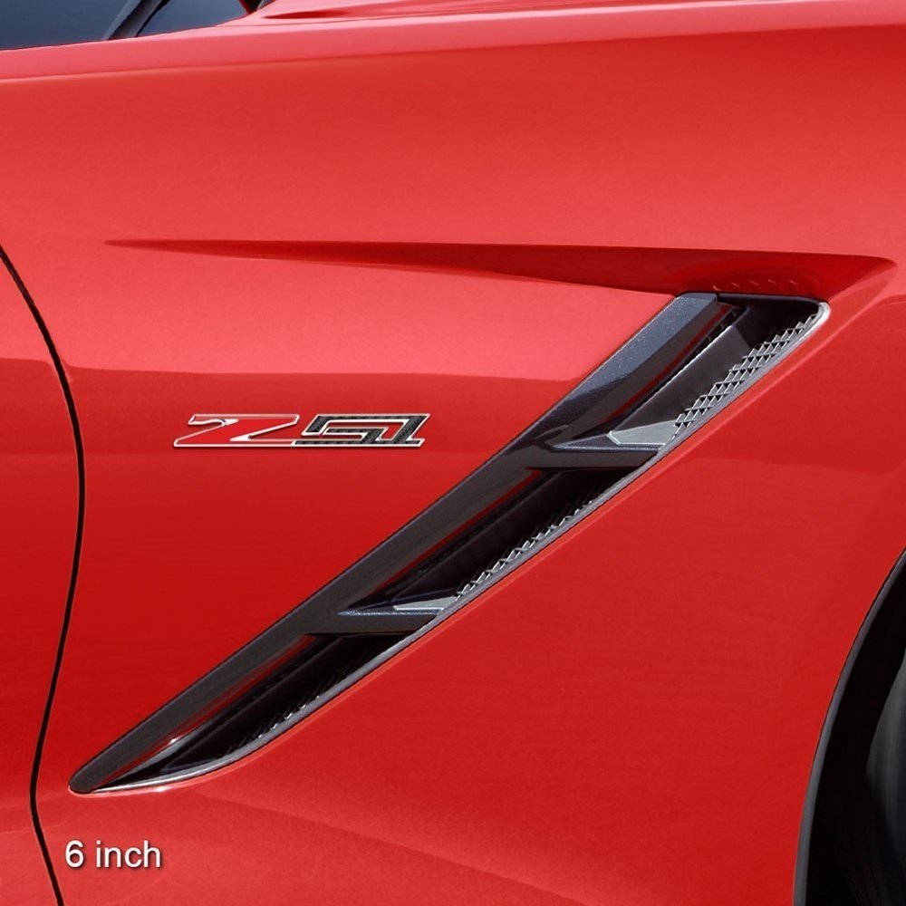C7, C8 Corvette Z51 Badge/Emblem - Domed - Carbon Fiber Look w/Chrome Trim-SR1 Performance