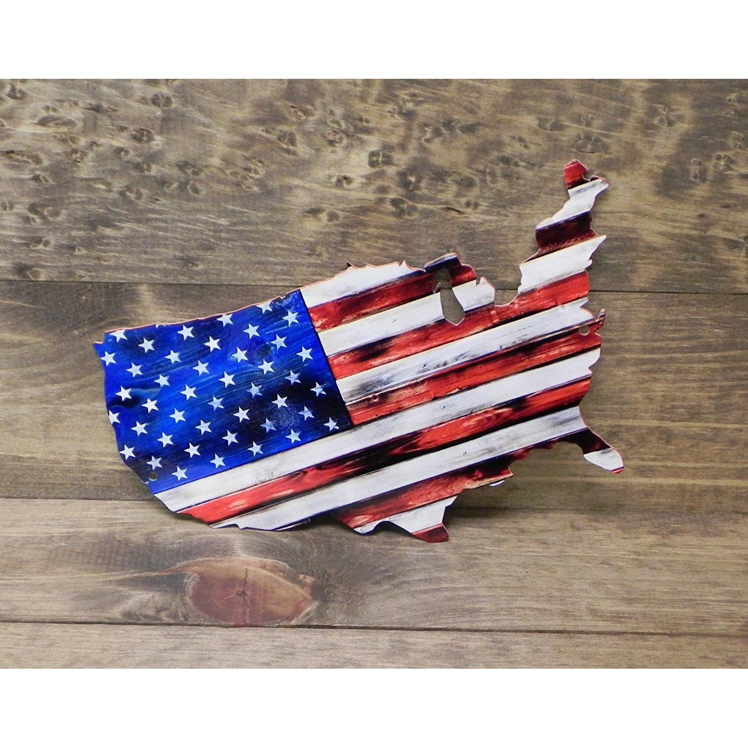 American Flag Full USA Metal Sign (24" x 14")-SR1 Performance