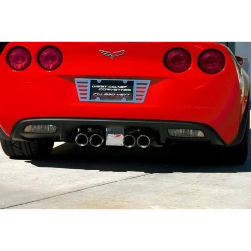 Corvette Exhaust Plate - Billet Chrome with C6 Logo for NPP or Corsa Exhaust : C6-SR1 Performance