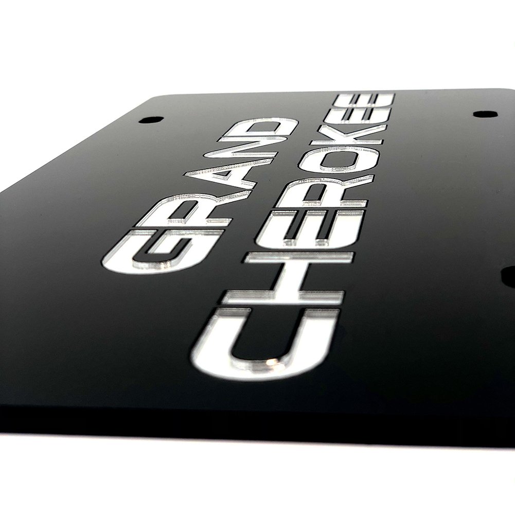 Jeep Grand Cherokee License Plate - Black with Mirrored-SR1 Performance