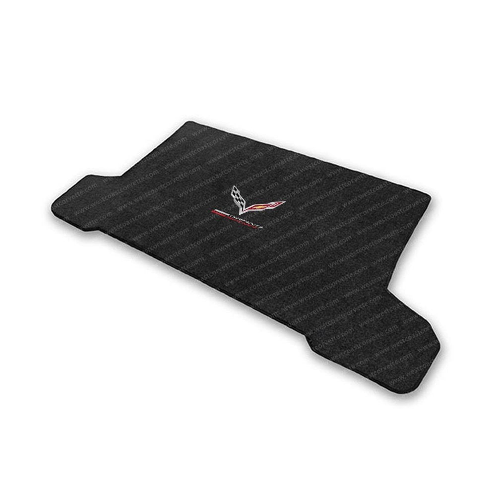 Corvette Grand Sport w/ Crossed Flags Cargo Mats - Lloyds Mats: C7 Grand Sport - Jet Black-SR1 Performance