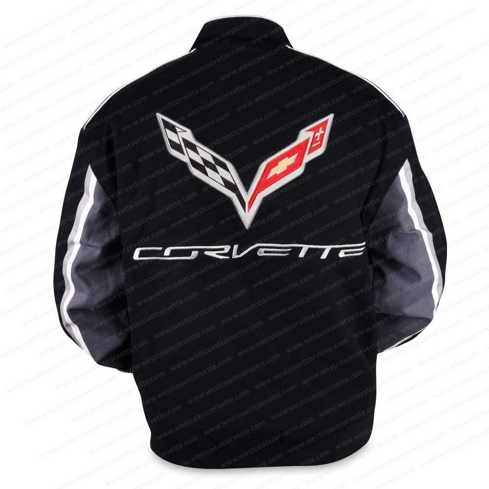 C1-C7 Corvette All Logo Collage Twill Jacket - Black-SR1 Performance