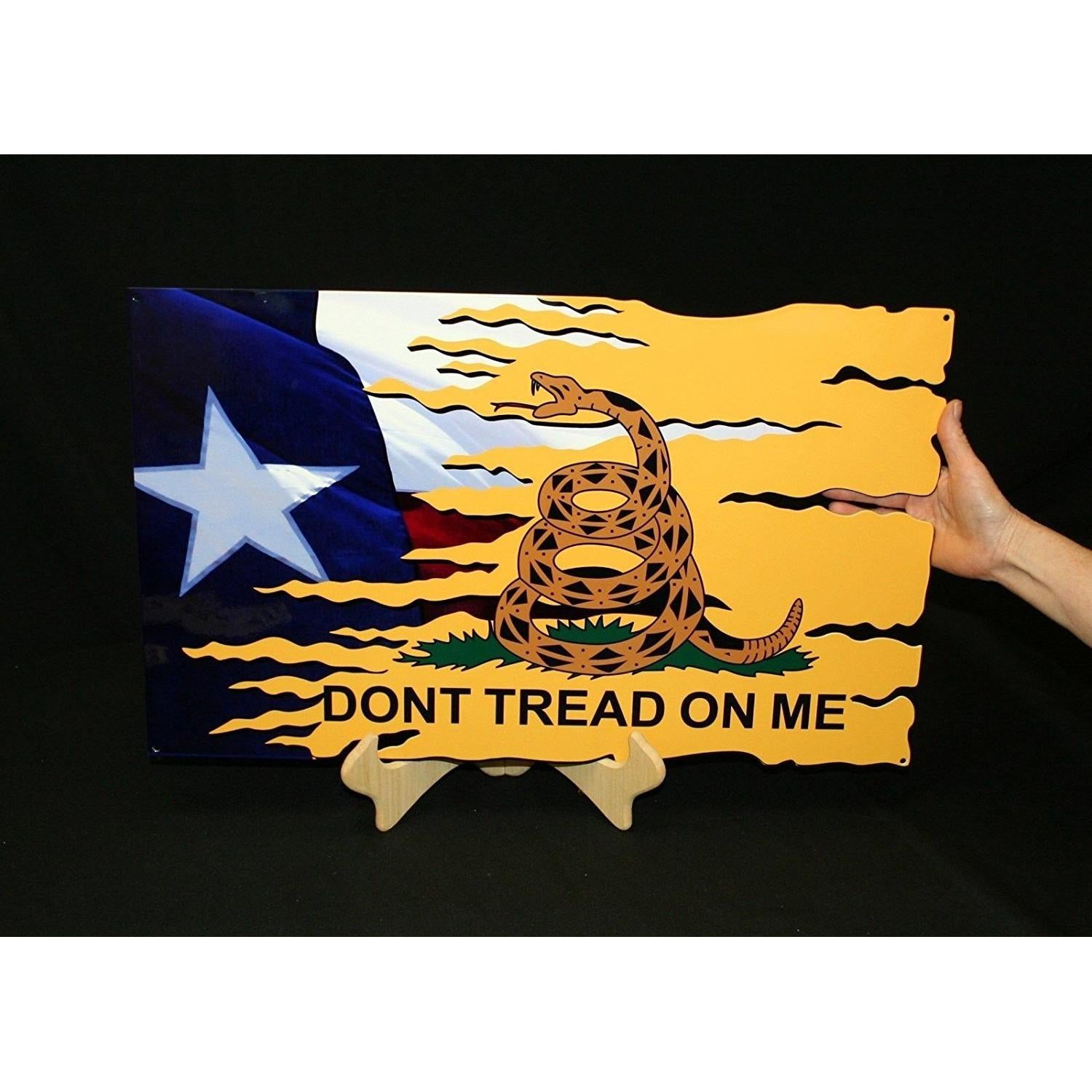 Mancave "Don't Tread on Me" Texas Metal Sign 24" x 15"-SR1 Performance