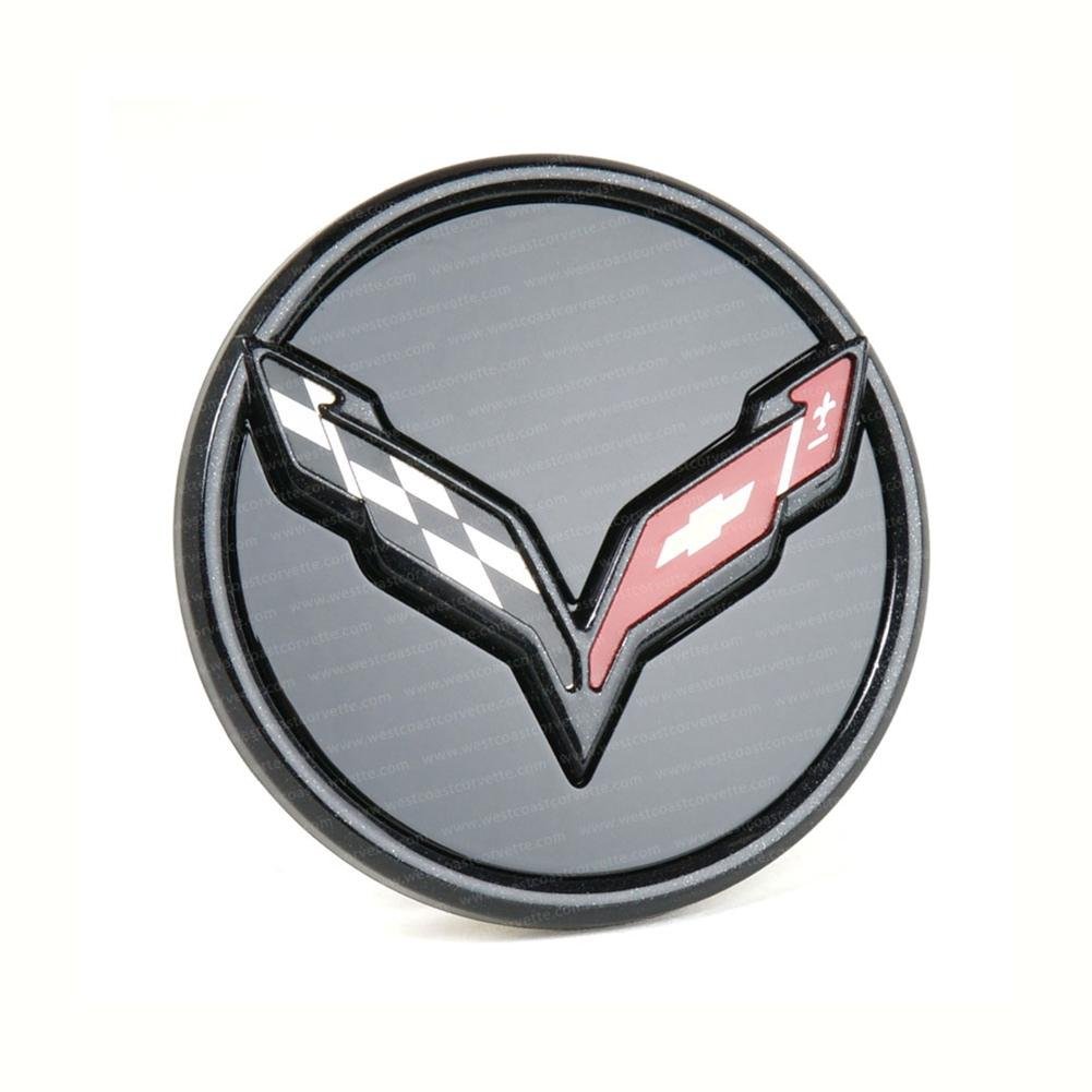 2014-2019 C7 Corvette GM Center Cap w/Crossed Flags Logo - Carbon Flash Black-SR1 Performance