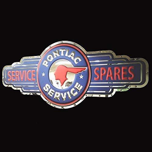 Pontiac Service/Spares Stainless Steel Wall Hanging Sign - 16" x 35"-SR1 Performance