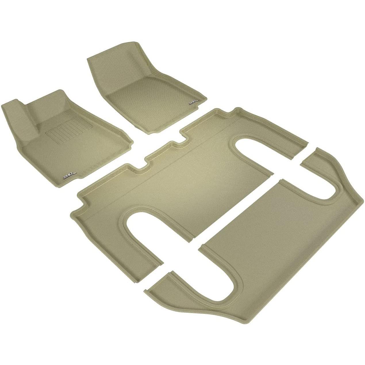 3D MAXpider Front Row Custom Fit All-Weather Floor Mat for Select Tesla Model X Models - Kagu Rubber ()-SR1 Performance