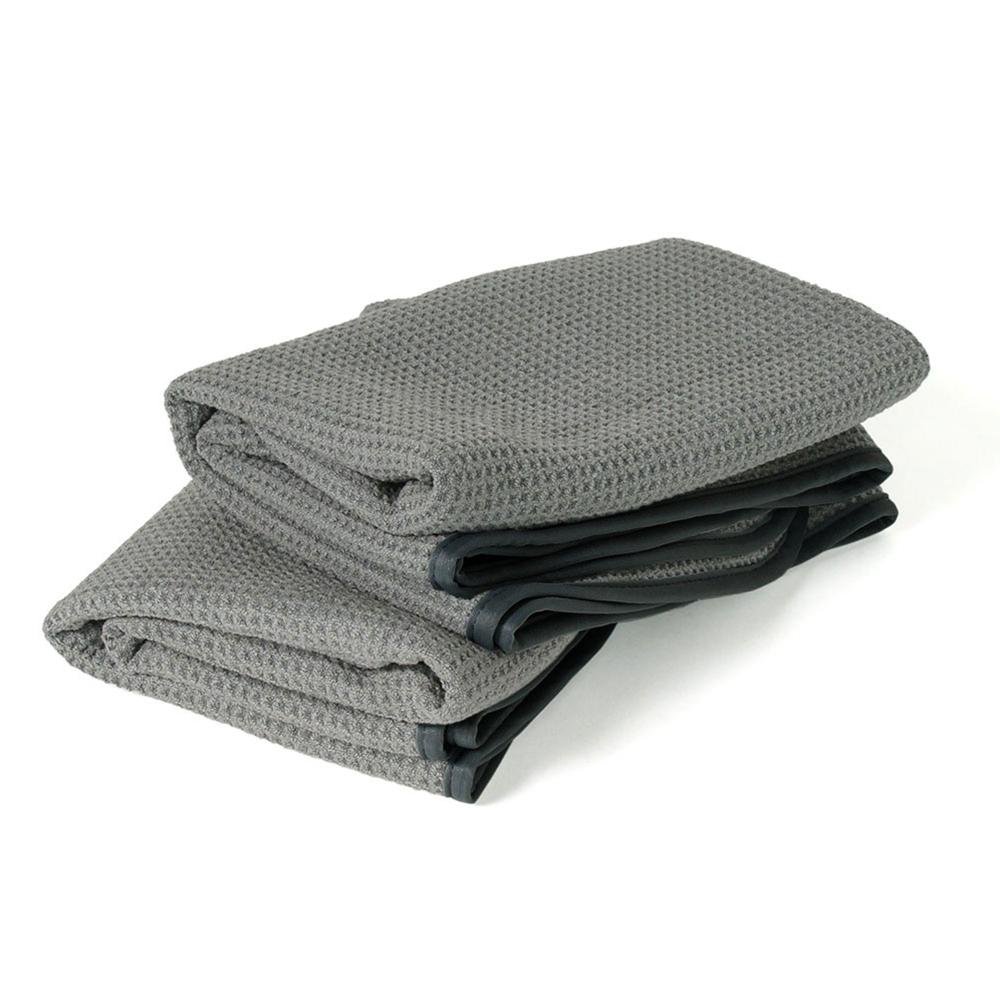 Liquid X Gray Matter Waffle Weave Drying Towel with Silk Edges - 25" x 36"-SR1 Performance