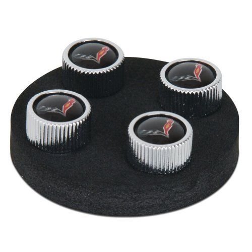 Corvette Valve Stem Cap - Black - 4 Pieces C7-SR1 Performance
