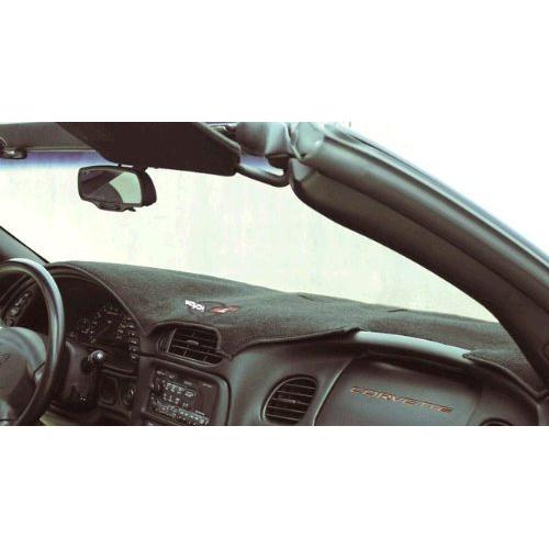 Corvette Black Dash Mat with Embroidered C5 Logo (With Heads-Up)-SR1 Performance