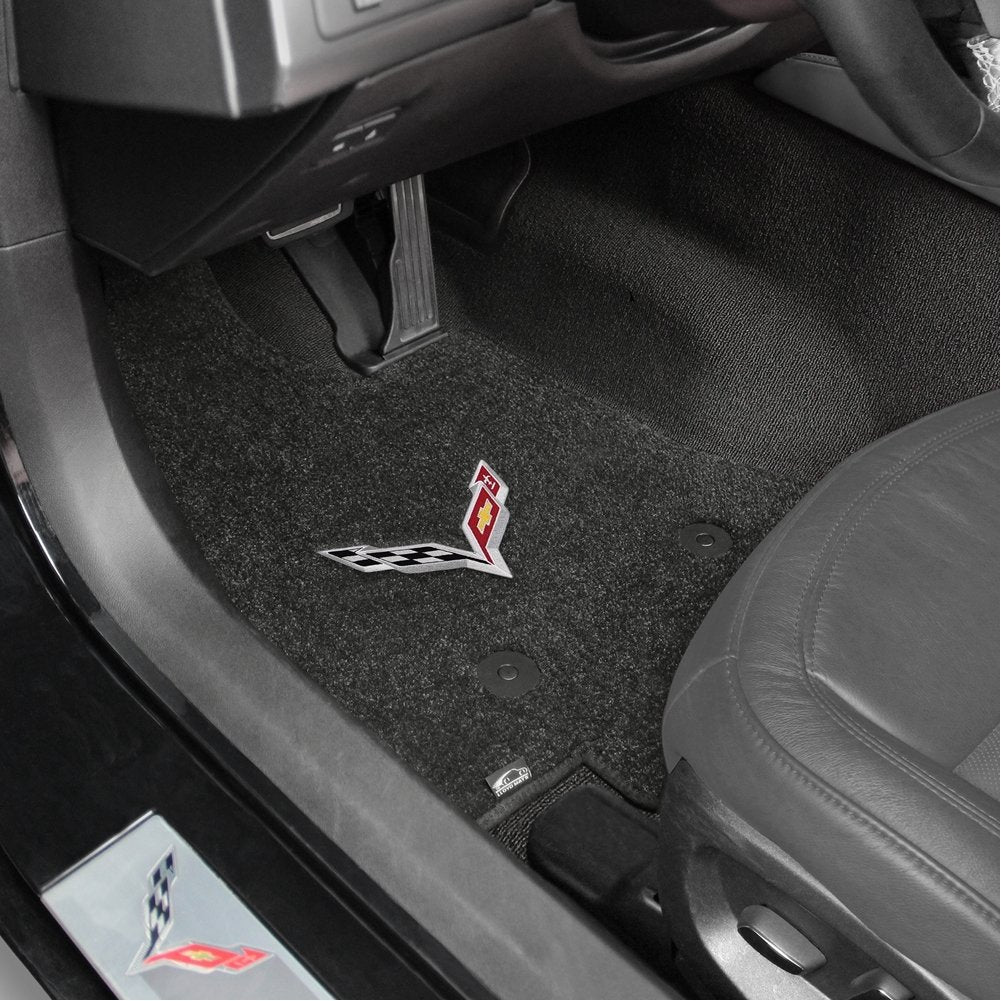 2014-2017 C7 Corvette Stingray Floor Mats w/ Flags: Black-SR1 Performance