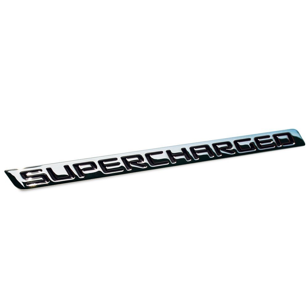 Billet Chrome Supercharged Badge - Black-SR1 Performance