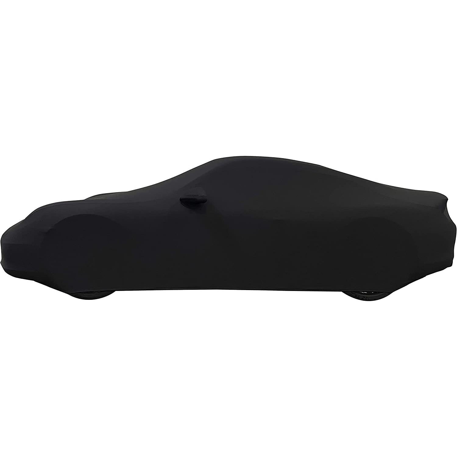 2012-2024 Porsche 911 Coupe/Carrera/Targa/Turbo GTS/Cayman/Boxster Ultraguard Stretch Satin Indoor Car Cover : Sport Series - Black with Dark Gray Stripes-SR1 Performance