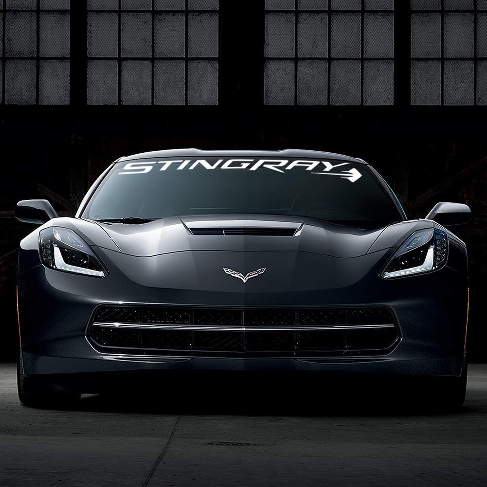C7 Corvette Windshield Decal Kit (Stingray Script White)-SR1 Performance
