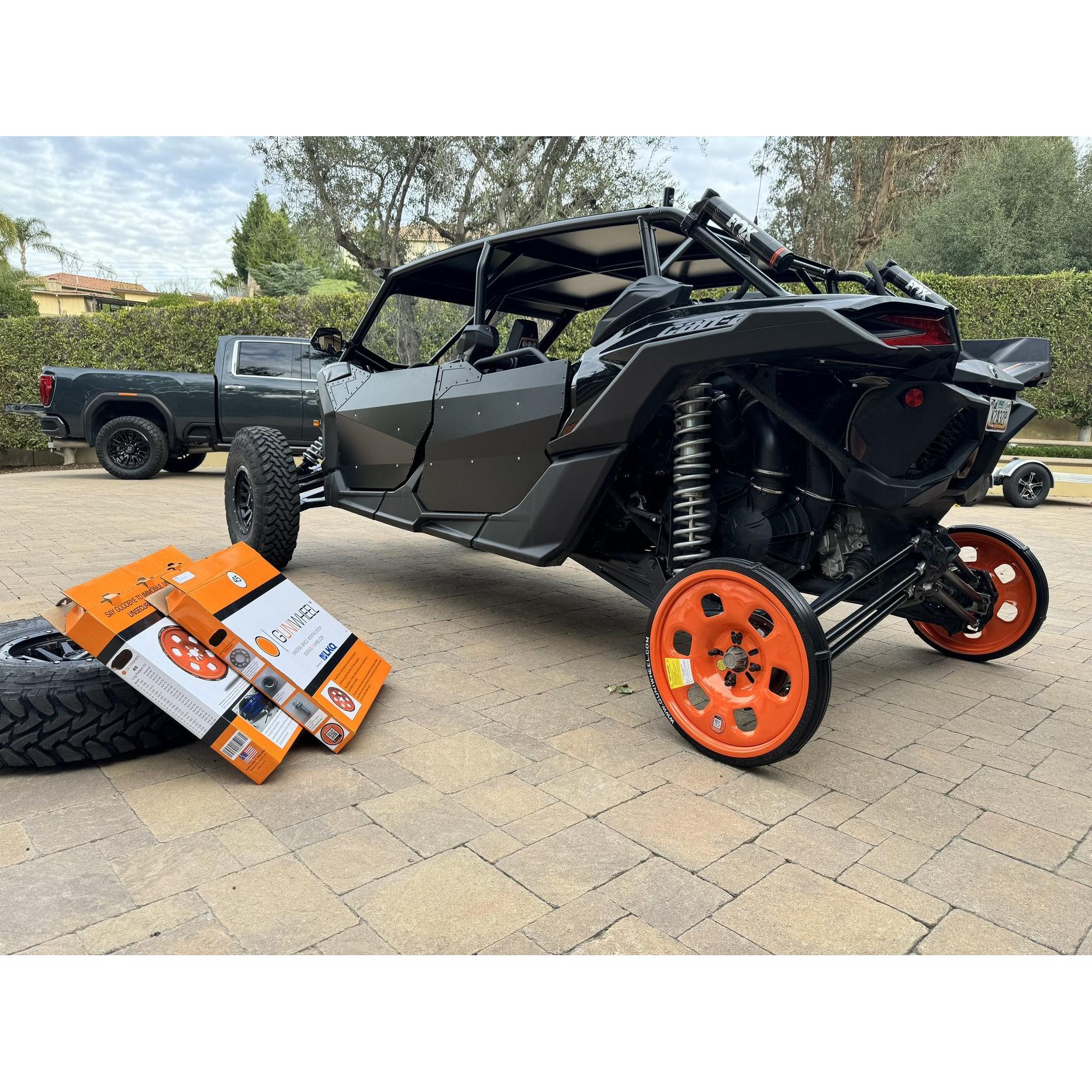 UTV GUNIWHEEL™ 45 Roller Wheel Universal Vehicle Mounting System - 4 or 5 Bolt Pattern for RZR Pro R & CanAm-SR1 Performance