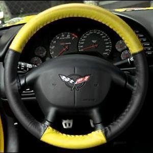Corvette Steering Wheel Cover Euro-Style Two-Tone : 1997-2004 C5 & Z06 (Grey/Black)-SR1 Performance