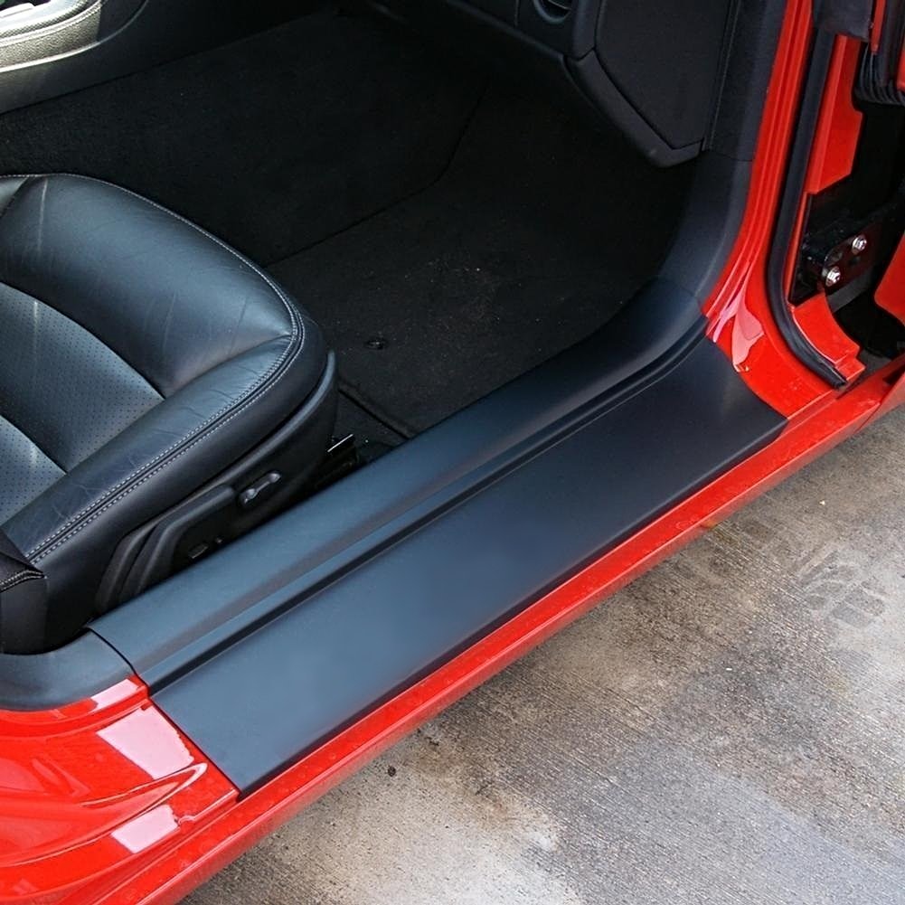 C6 Corvette Door Sill Ease/Protector - Inner Door Sill Guards (Black with No Letters)-SR1 Performance