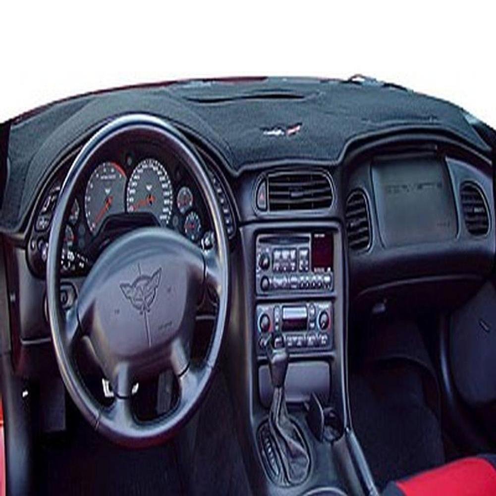 Corvette Black Dash Mat with Embroidered C5 Logo (With Heads-Up)-SR1 Performance