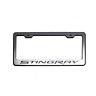C7 Corvette Stingray License Plate Frame - Chrome w/Stainless Steel Overlay & Carbon Fiber Script-SR1 Performance