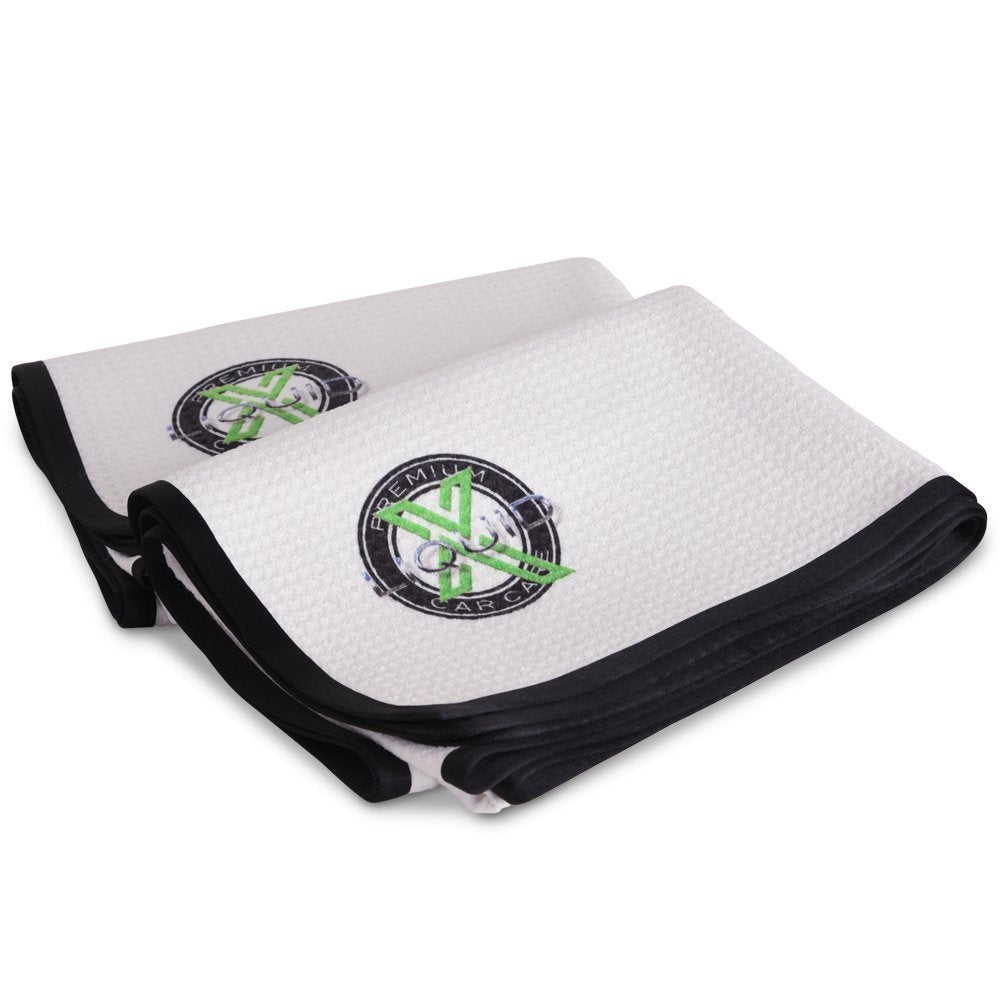 Liquid X Logo Arctic Drying Towel White Waffle Weave - 25" x 36"-SR1 Performance