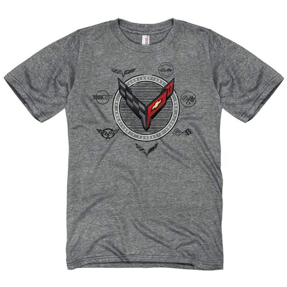 Corvette Next Generation C1-C8 Generation T-Shirt : Heather Graphite-SR1 Performance