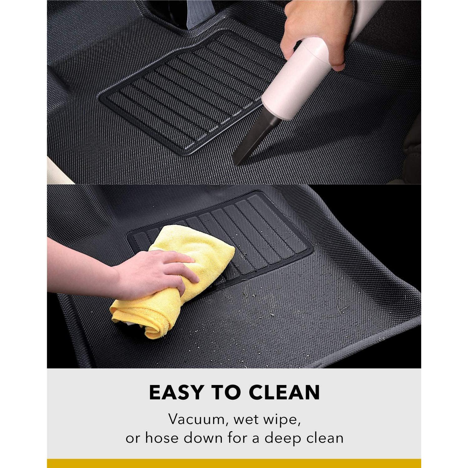 3D MAXpider All-Weather Floor Mats for Mercedes-Benz GLS-Class 2020-2022 Custom Fit Car Floor Liners, Kagu Series (1st & 2nd Row, Black)-SR1 Performance
