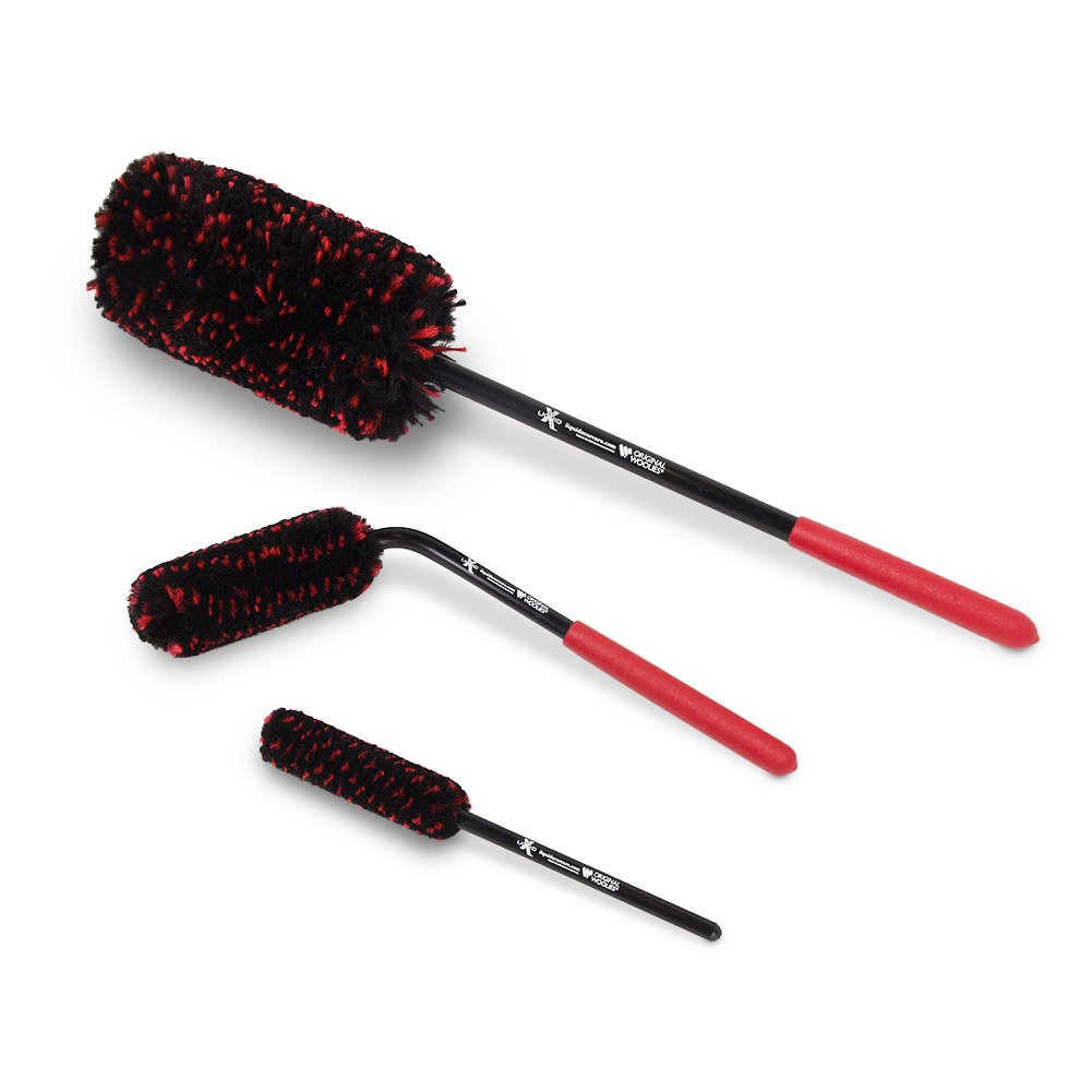 Liquid X Original Wheel Woolies Brushes 3 Piece Kit - Black-SR1 Performance