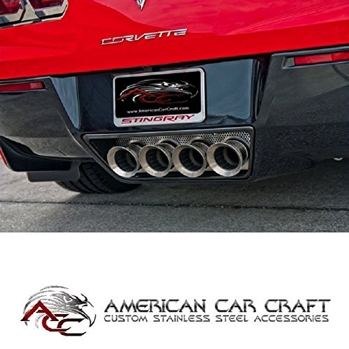 C7 Corvette Stingray Exhaust Filler Panel Perforated Brushed Stainless Steel NPP Exhaust Fits: All 14 through 16 Corvettes With Stock NPP Dual Mode Exhaust-SR1 Performance