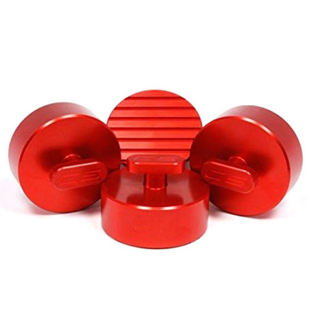 West Coast Corvette C6 Corvette Jacking Pad Set (4) - Anti-Slip Aluminum (Red)-SR1 Performance