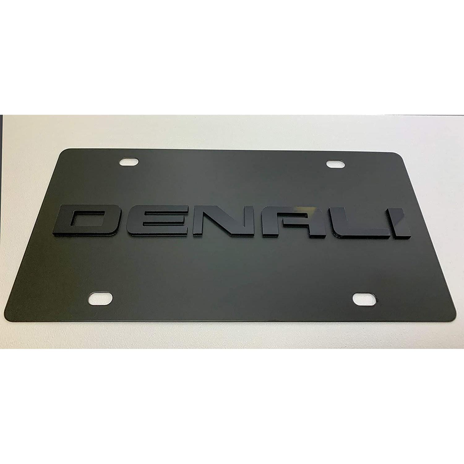 GMC Denali License Plate - Carbon Steel Black with Black-SR1 Performance