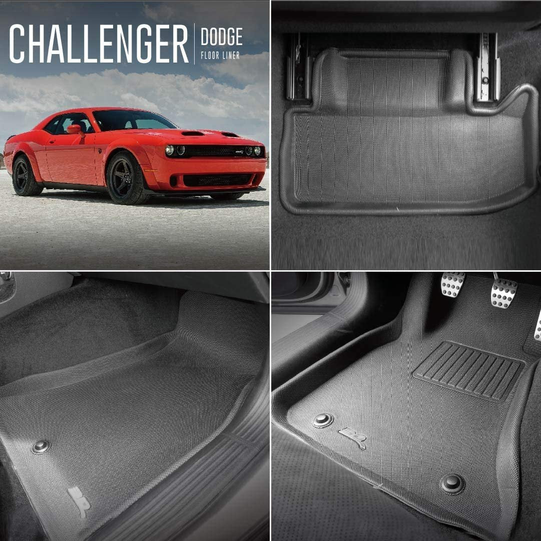 2015-2023 Dodge Challenger 3D MAXpider Custom Fit All-Weather Floor Mat - Black-SR1 Performance