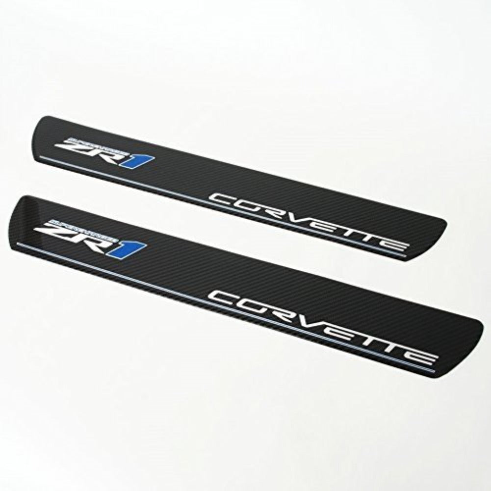 Corvette Door Sill Plates - Carbon Fiber with ZR1 Logo-SR1 Performance
