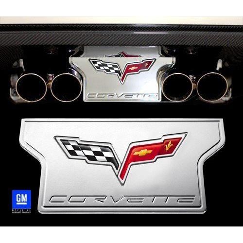 Corvette Exhaust Plate - Billet Chrome with C6 Logo : C6 Non-NPP-SR1 Performance