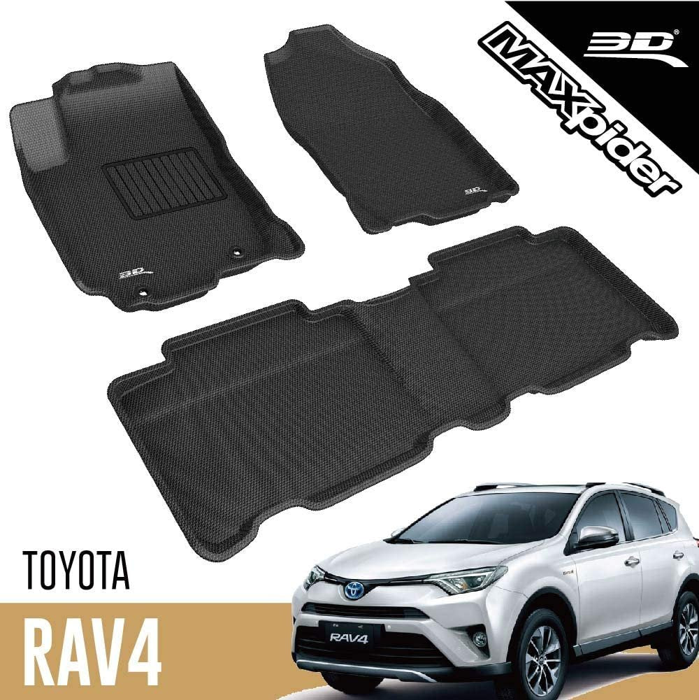 3D MAXpider Complete Set Custom Fit All-Weather Floor Mat for Select Toyota RAV4 Models-SR1 Performance