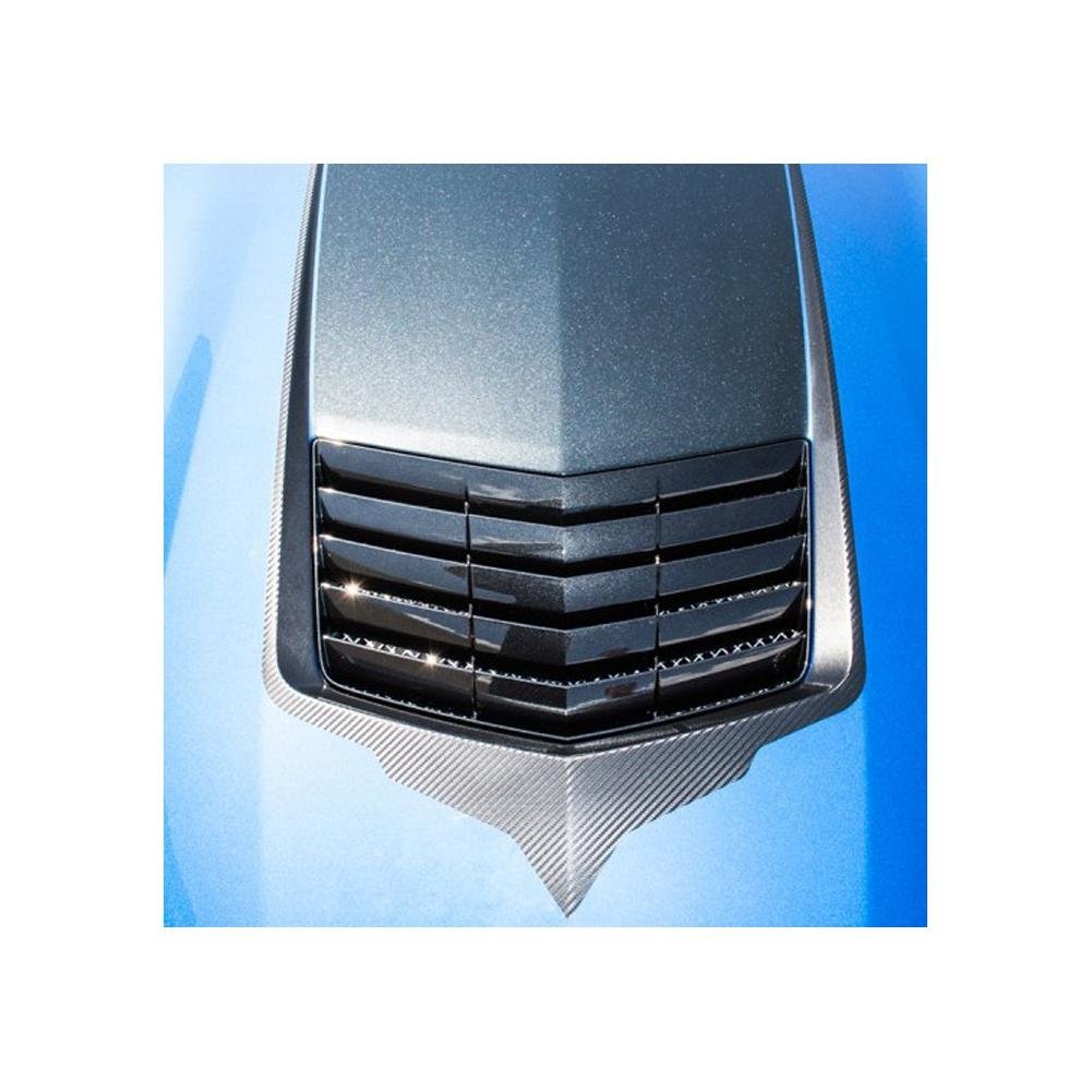 C7 Corvette Stingray Hood Vent Graphic Black Carbon Fiber w/ Brushed Black Trim-SR1 Performance
