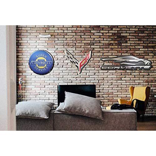 C8 Corvette Gesture Logo & Script Sign - Chrome : 34" x 10"-SR1 Performance