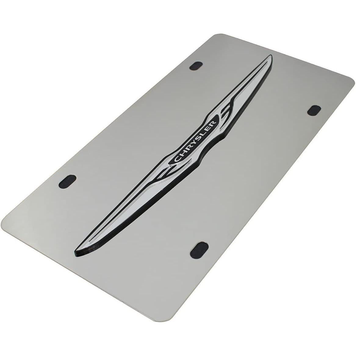 Chrysler License Plate - Stainless Steel with Wing Logo-SR1 Performance