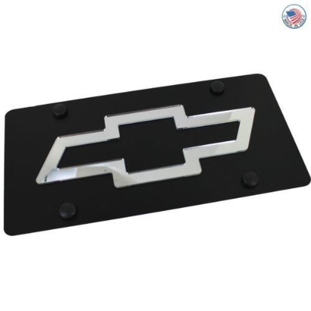 Chevrolet Bowtie License Plate Carbon Steel with Mirrored Logo-SR1 Performance
