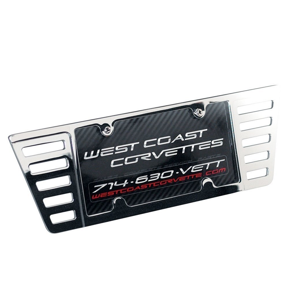 C5, C6, C7 Corvette Billet Aluminum License Plate Frame - Chrome-SR1 Performance