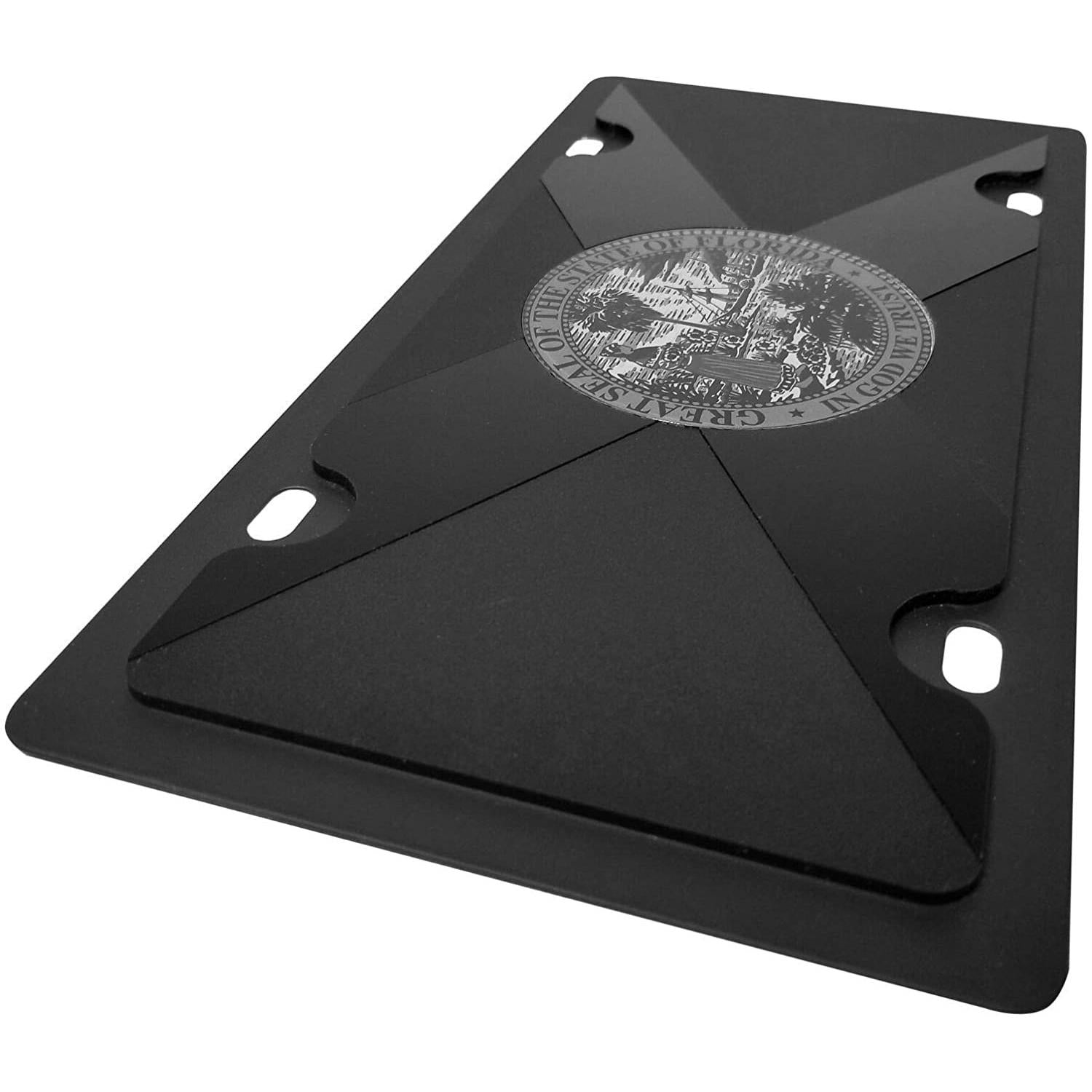 Florida State Flag Carbon Steel License Plate - Black with Matte Black-SR1 Performance