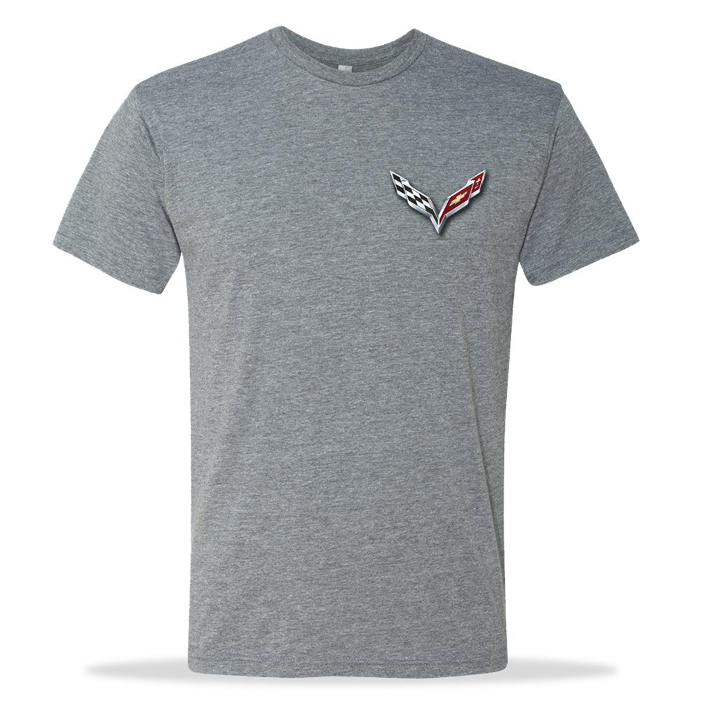 C7 Corvette Born in The USA American Legacy Men's T-Shirt - Heather Gray-SR1 Performance