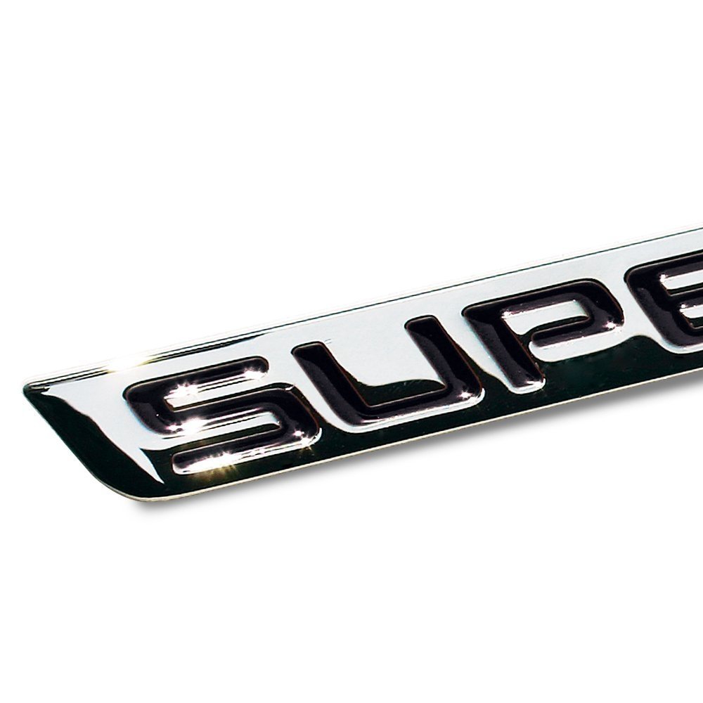 Billet Chrome Supercharged Badge - Black-SR1 Performance